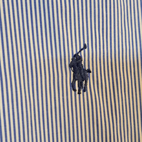 Ralph Lauren Men's Blue & White Stripe Button Down Shirt - Picture 4 of 8